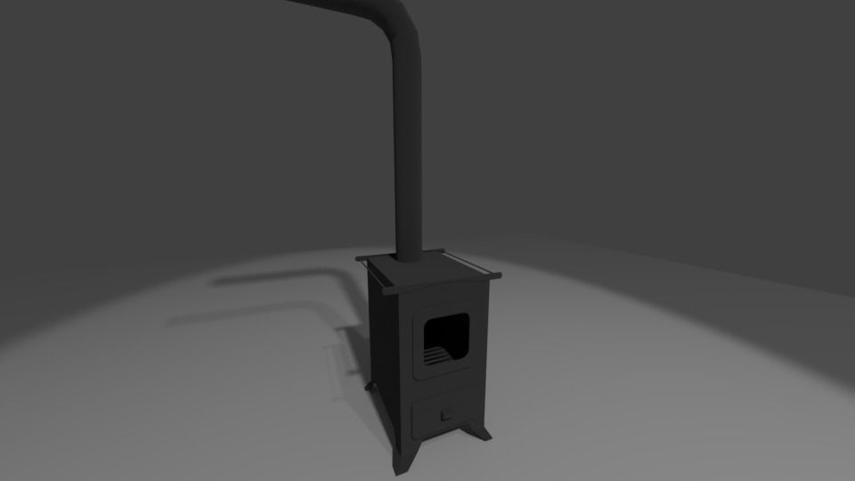 Stove wood 3D model_4