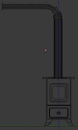 Stove wood 3D model_1