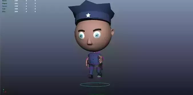 Low poly police walk cycle and run cycle