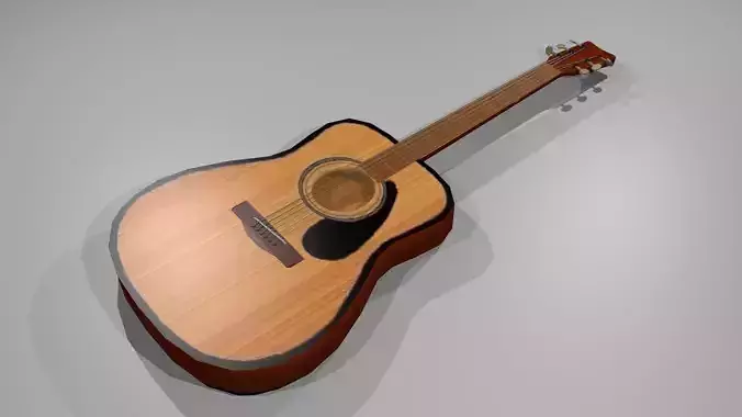 Low-poly acoustic guitar