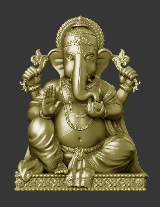 statue of Lord Ganesha 3D print model_1
