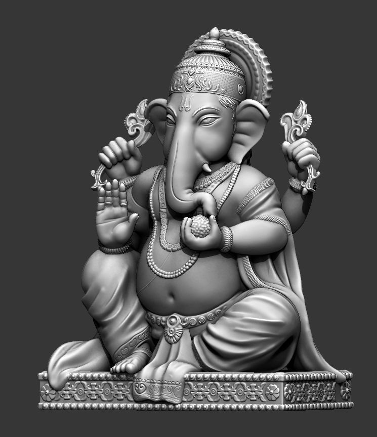 statue of Lord Ganesha 3D print model_5