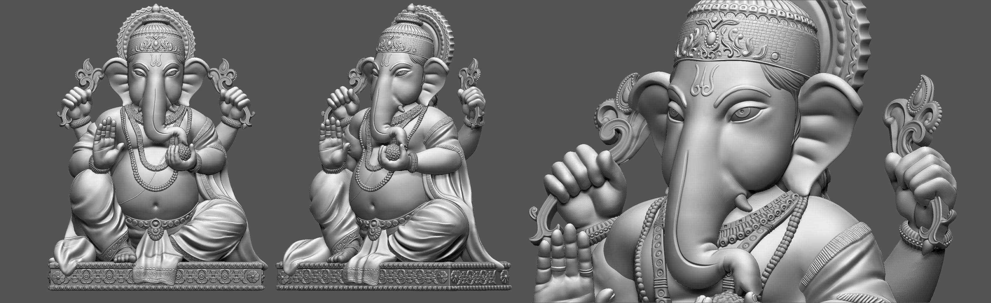 statue of Lord Ganesha 3D print model_4