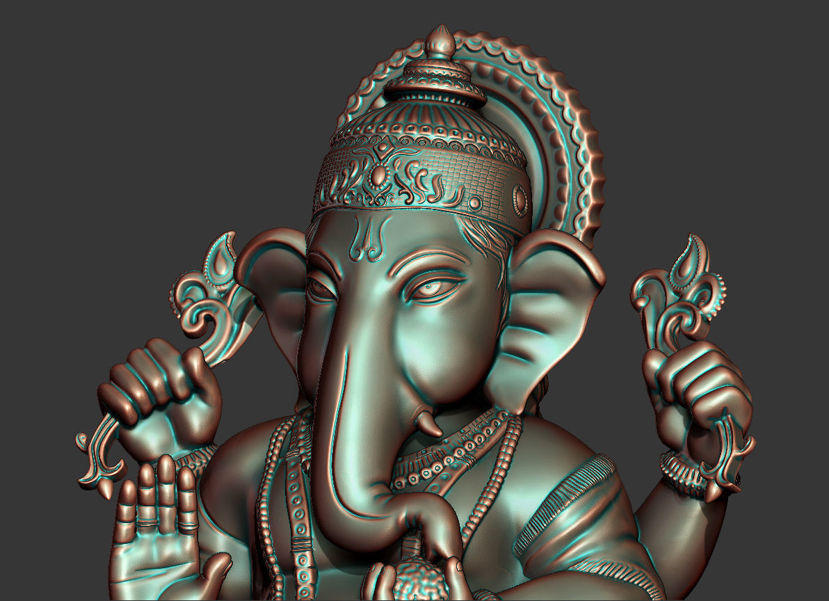 statue of Lord Ganesha 3D print model_2