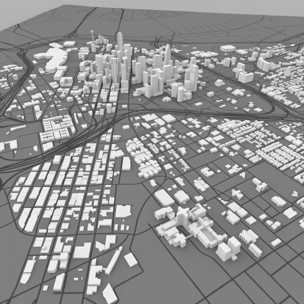 Dallas Skyline in 3ds and obj format 3D model_8