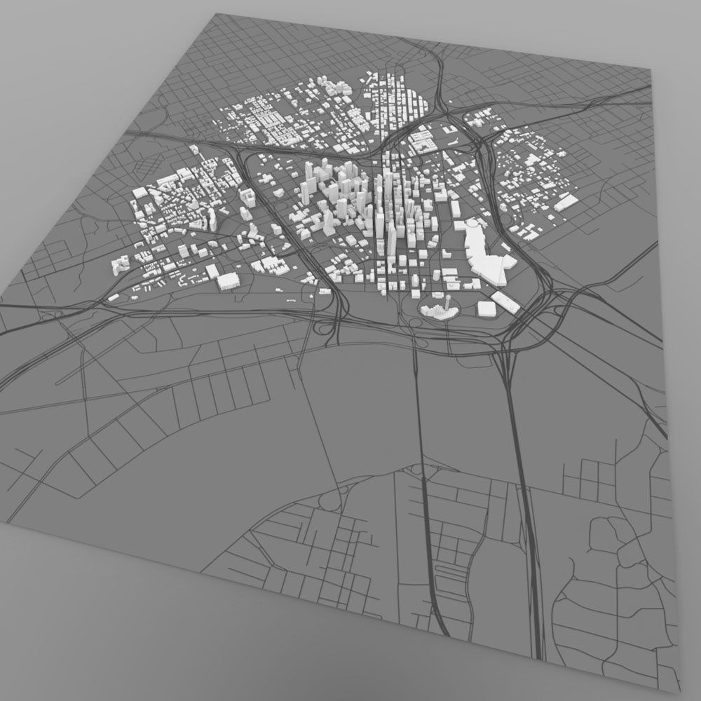 Dallas Skyline in 3ds and obj format 3D model_1