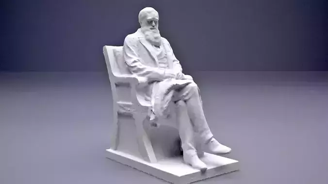 Charles Darwin statue  3D print model