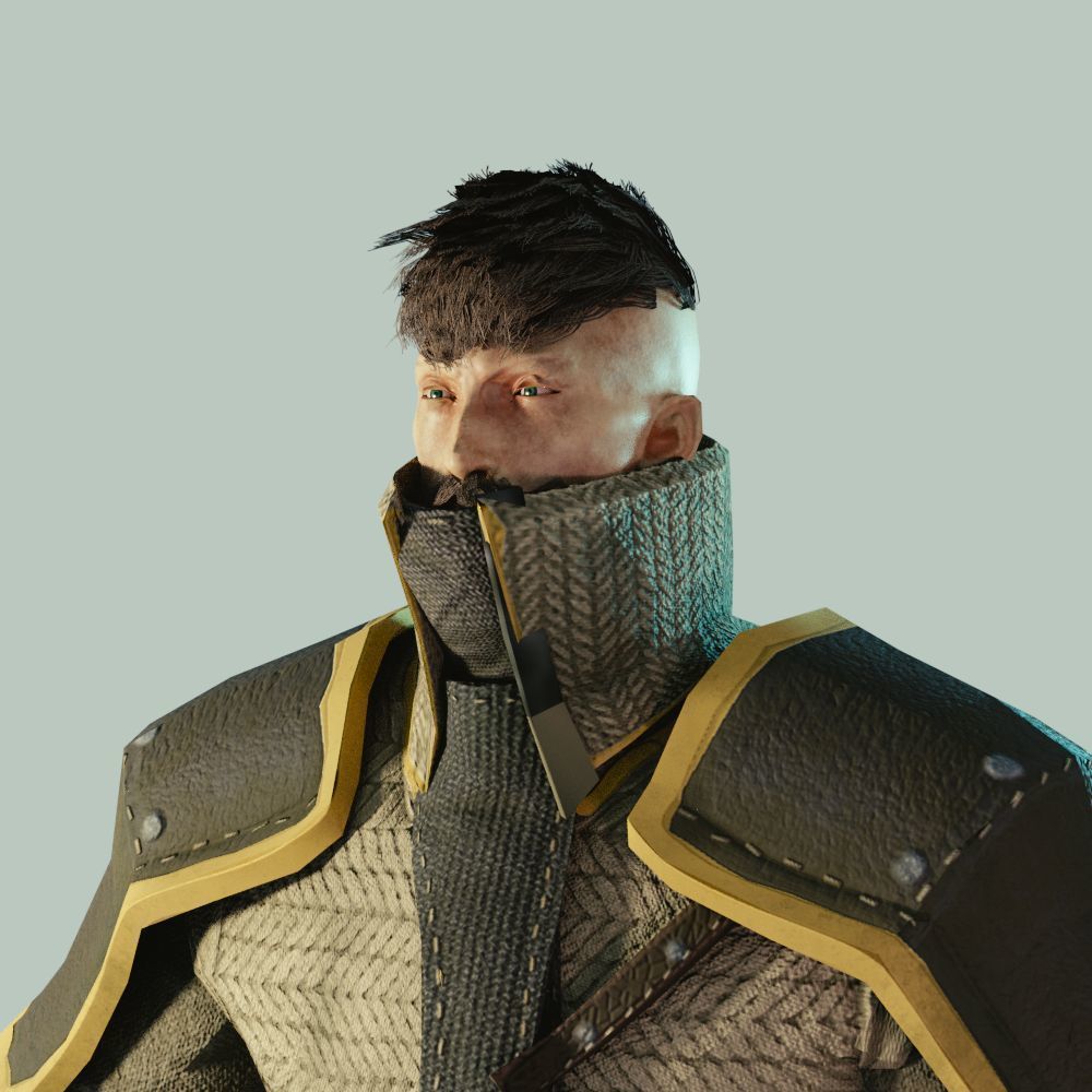 Big Hat Armorset Low-poly 3D model_1