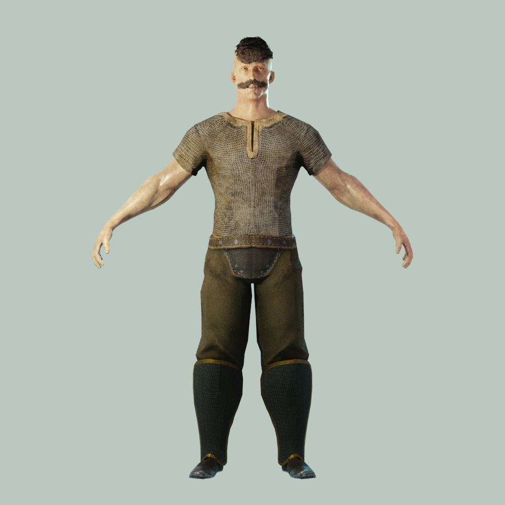Big Hat Armorset Low-poly 3D model_4