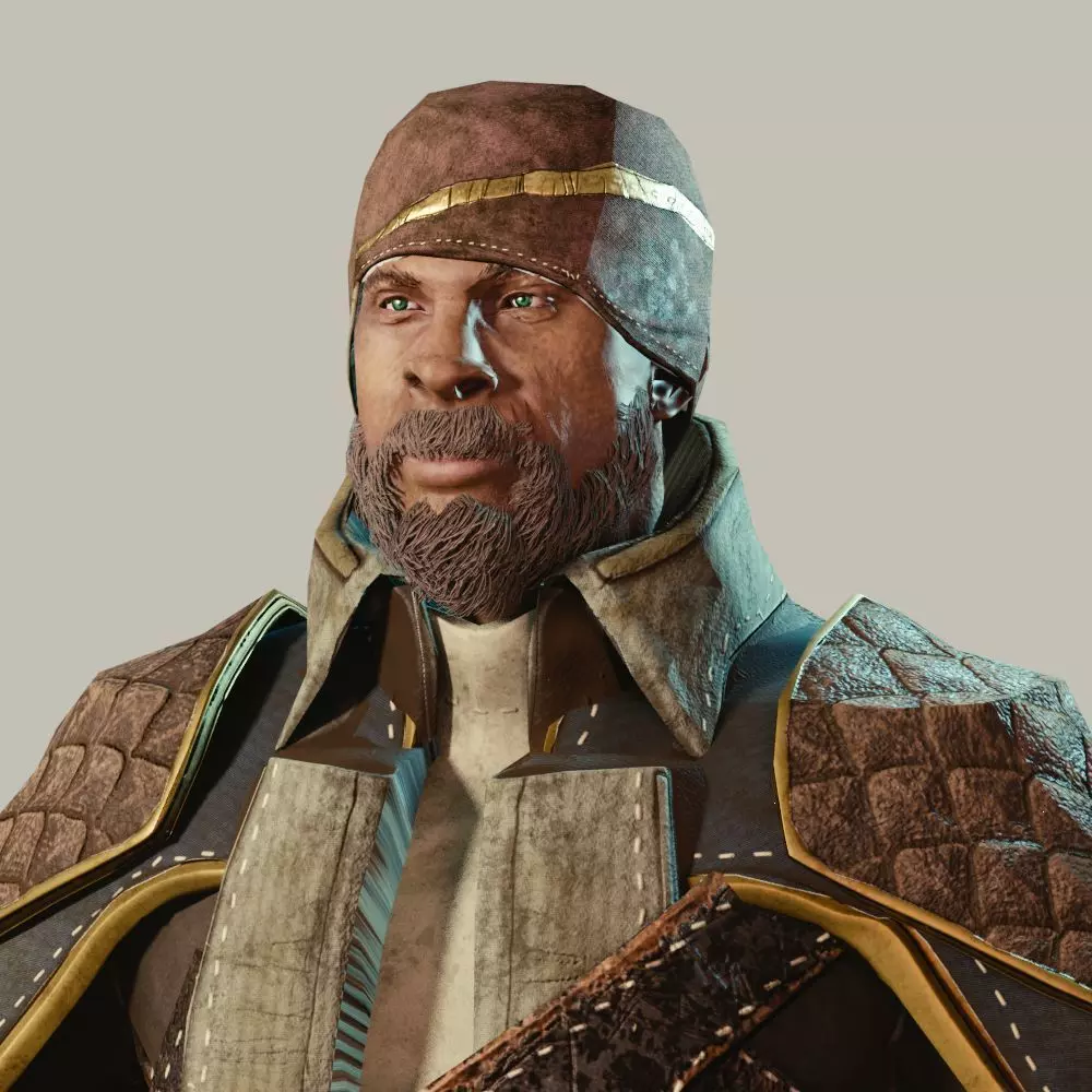 Leather and Gold Armorset Low-poly 3D model_0