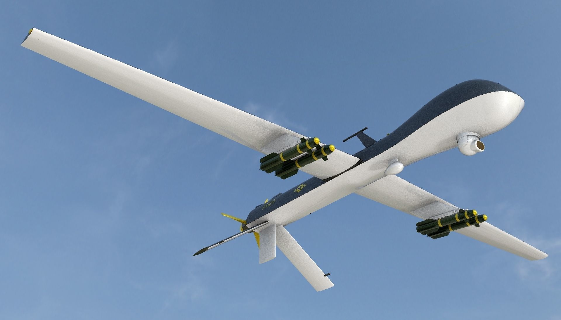 MQ-1 Predator UAV Free low-poly 3D model_15