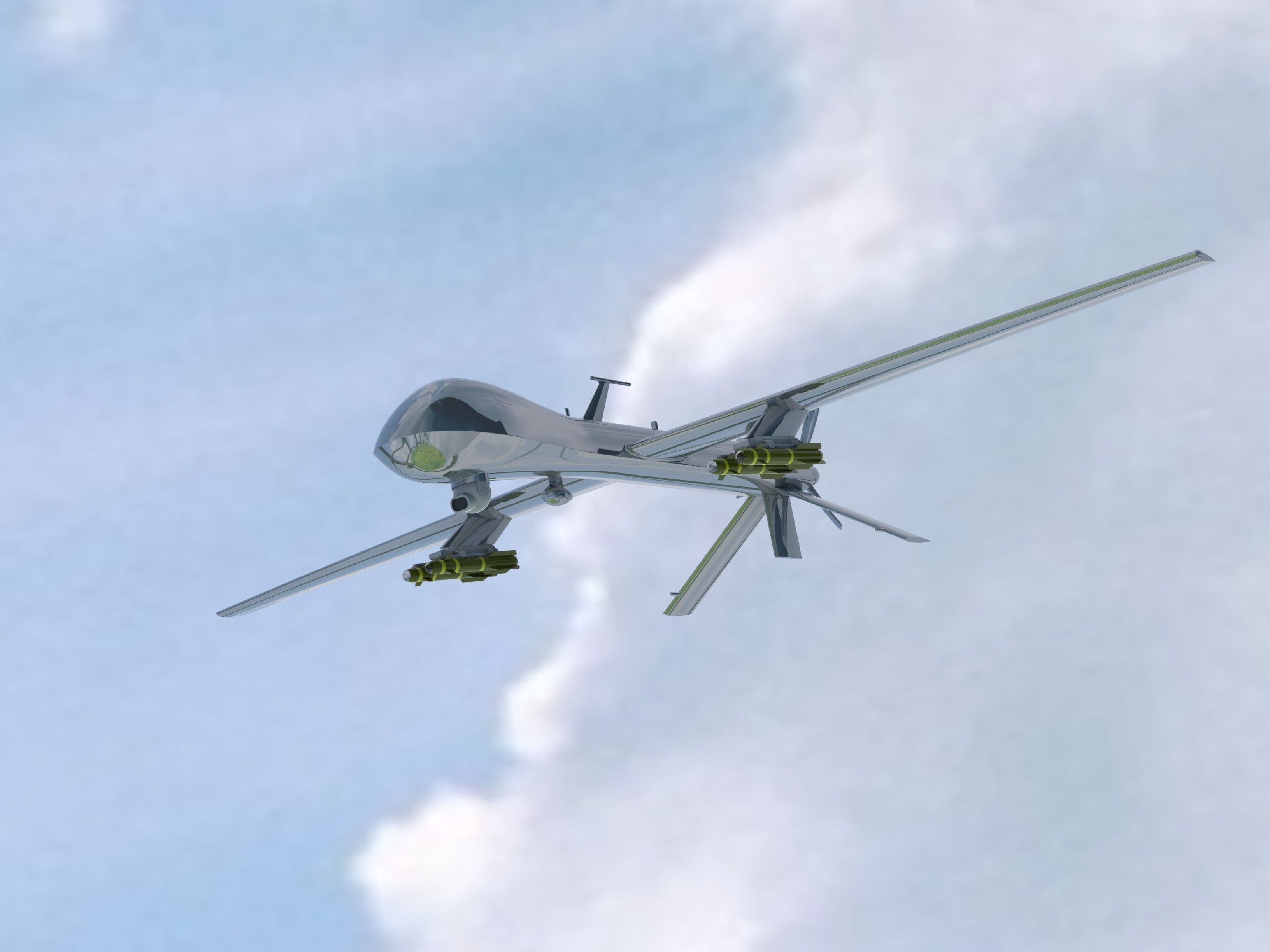 MQ-1 Predator UAV Free low-poly 3D model_2