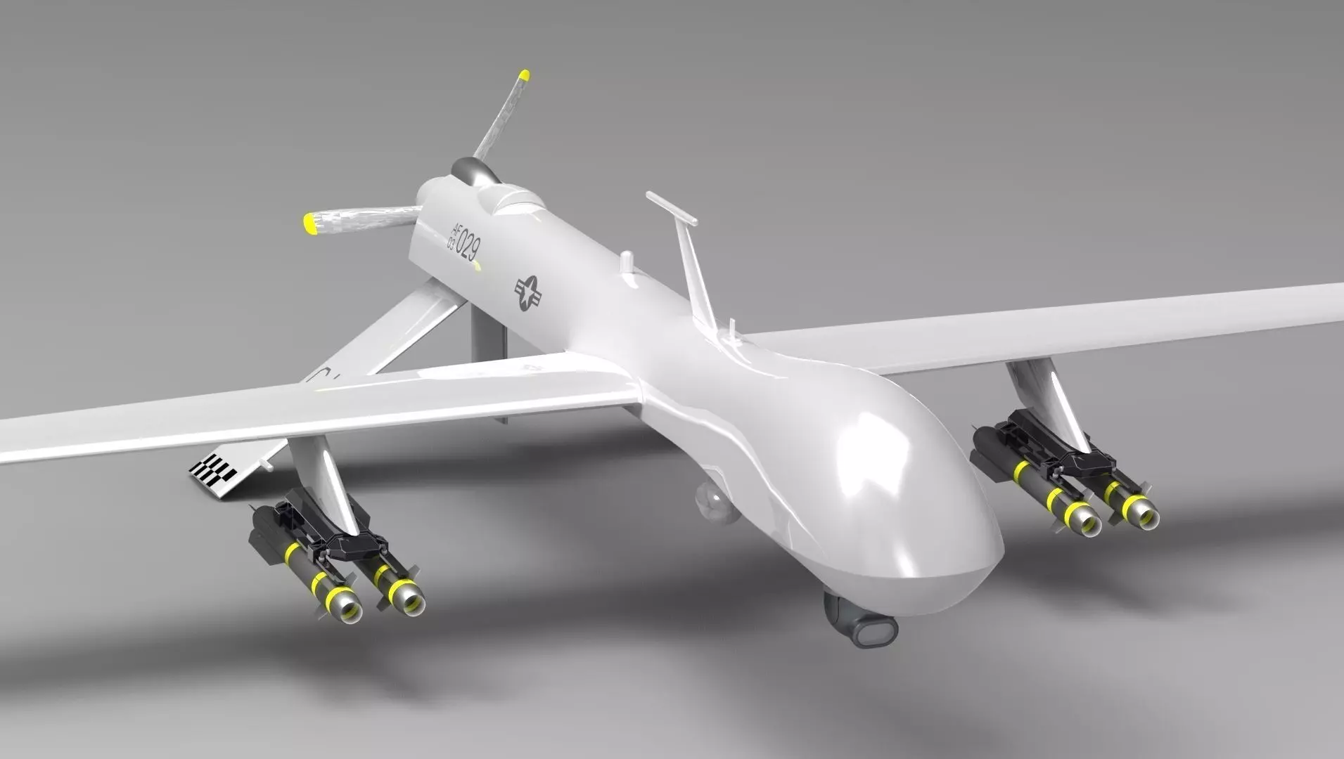MQ-1 Predator UAV Free low-poly 3D model_0