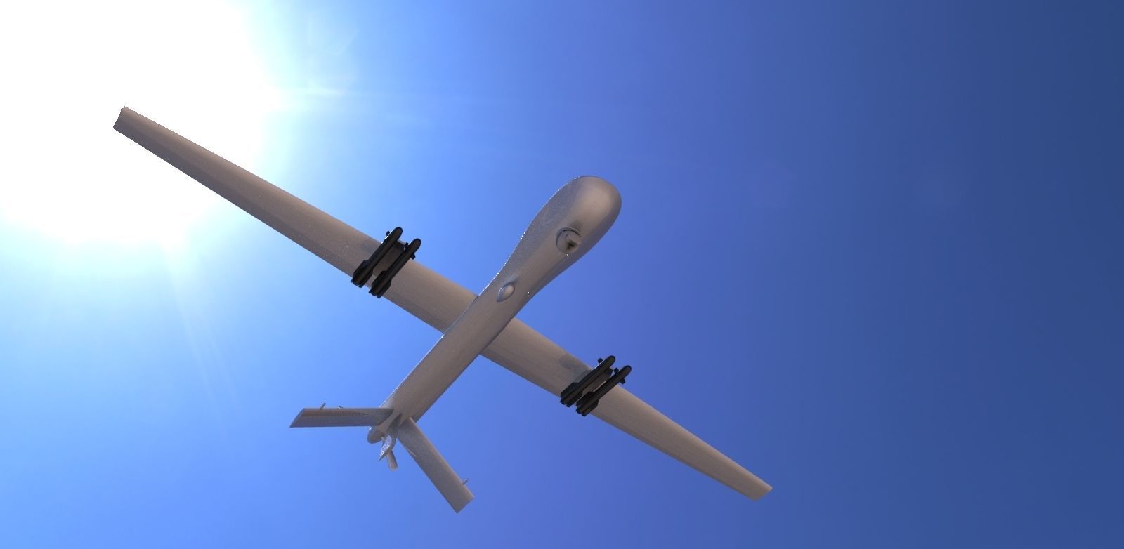 MQ-1 Predator UAV Free low-poly 3D model_8