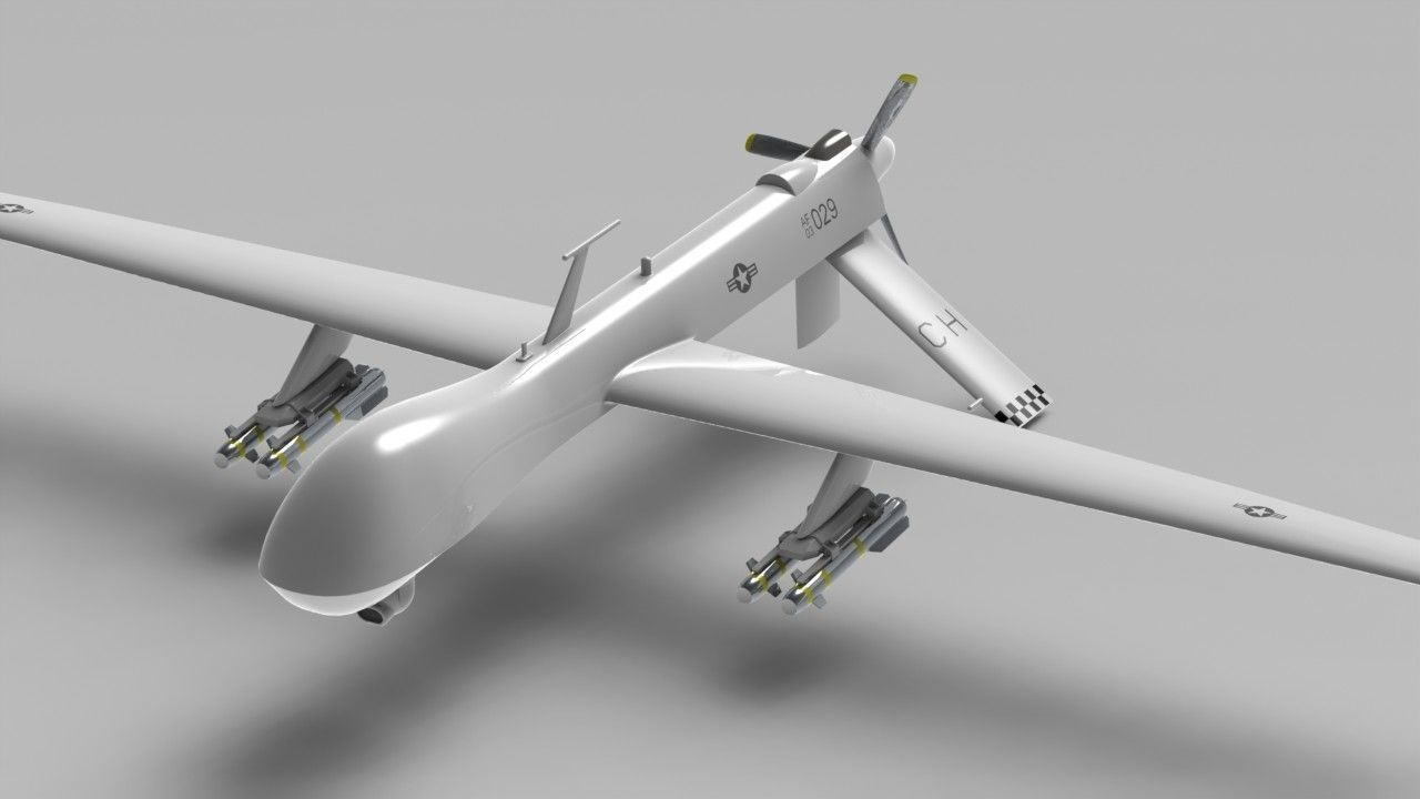 MQ-1 Predator UAV Free low-poly 3D model_1