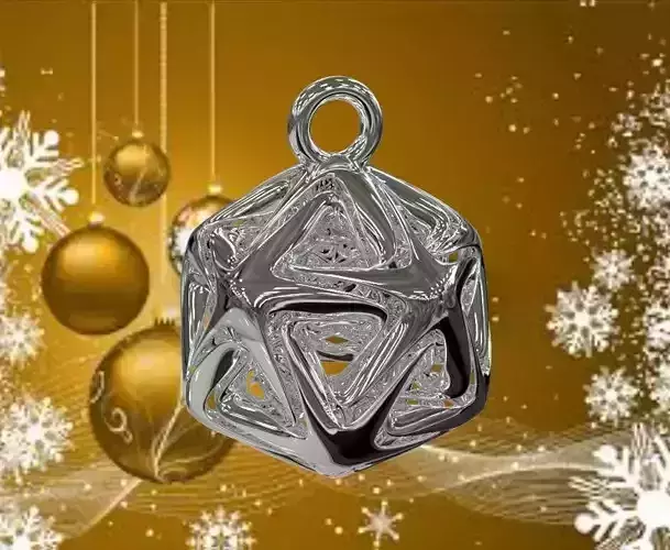 X-MAS 1A ICOSAHEDRON LINKED STAR PENDANT SILVER 3D print model