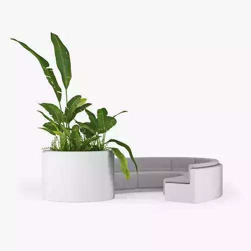 Flowerbed planter with plants
