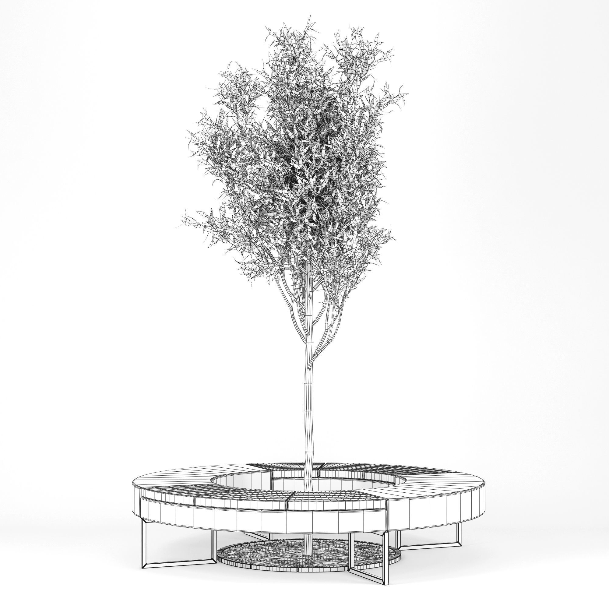 Tree Flowerbed 3D model_5