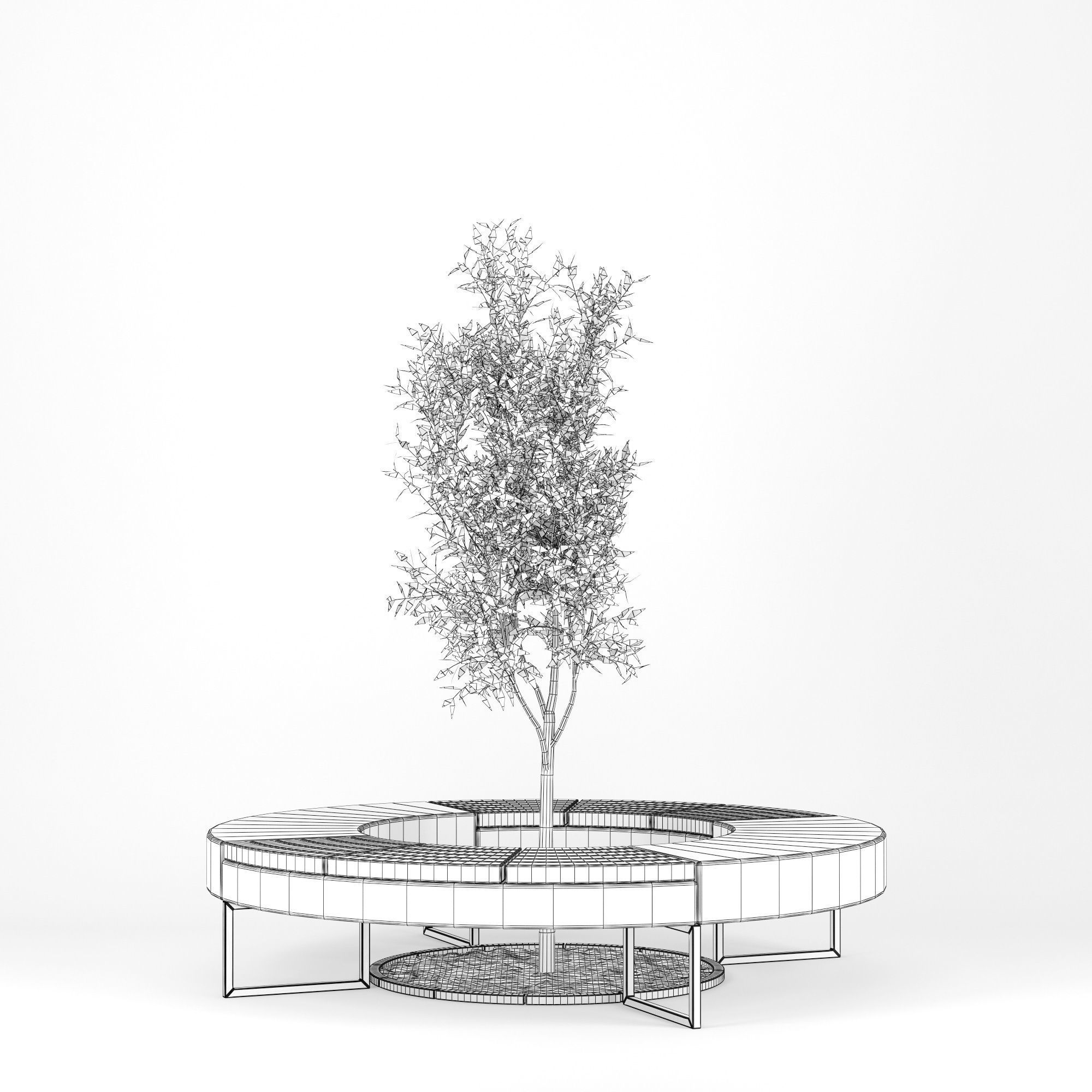 Tree Flowerbed 3D model_6