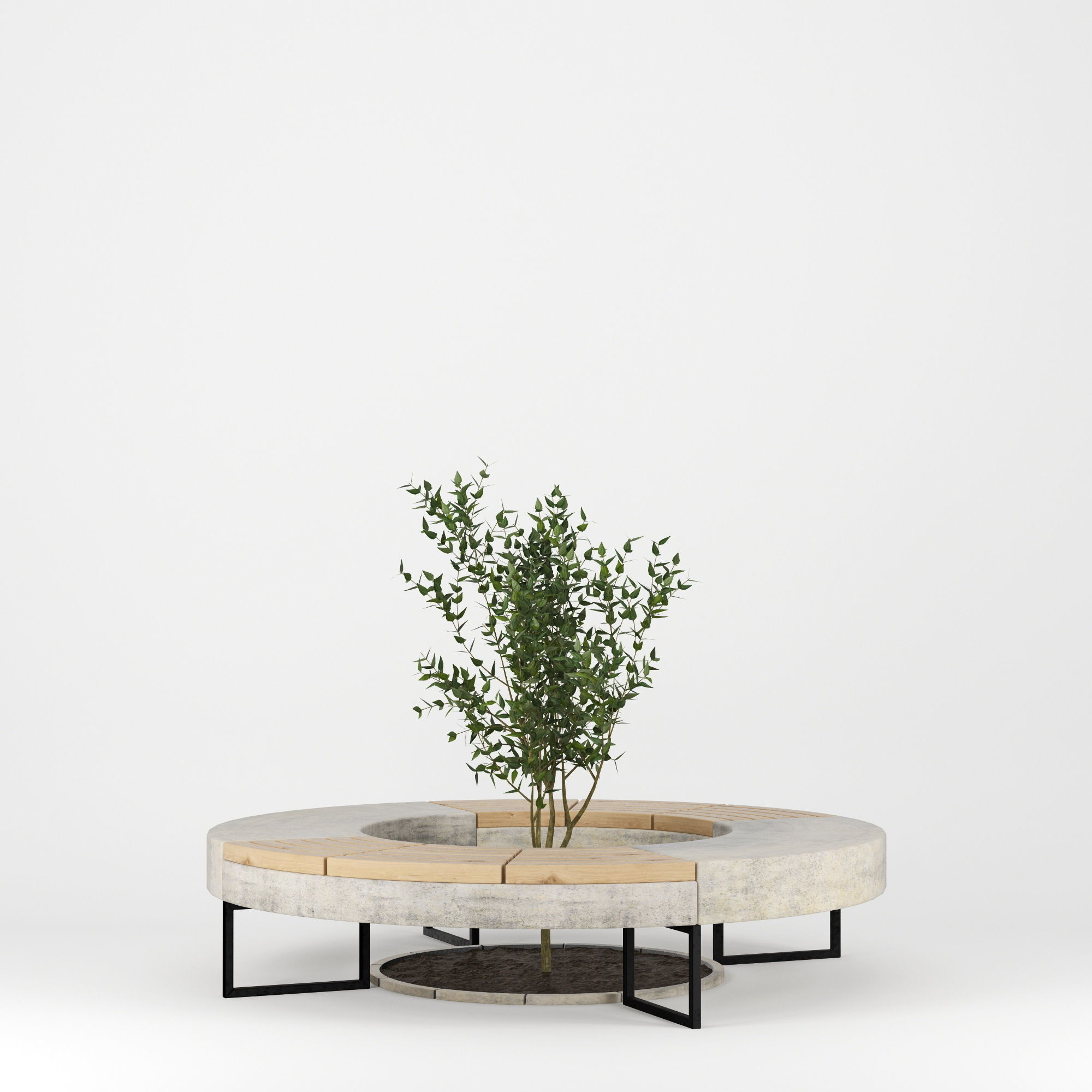 Tree Flowerbed 3D model_4