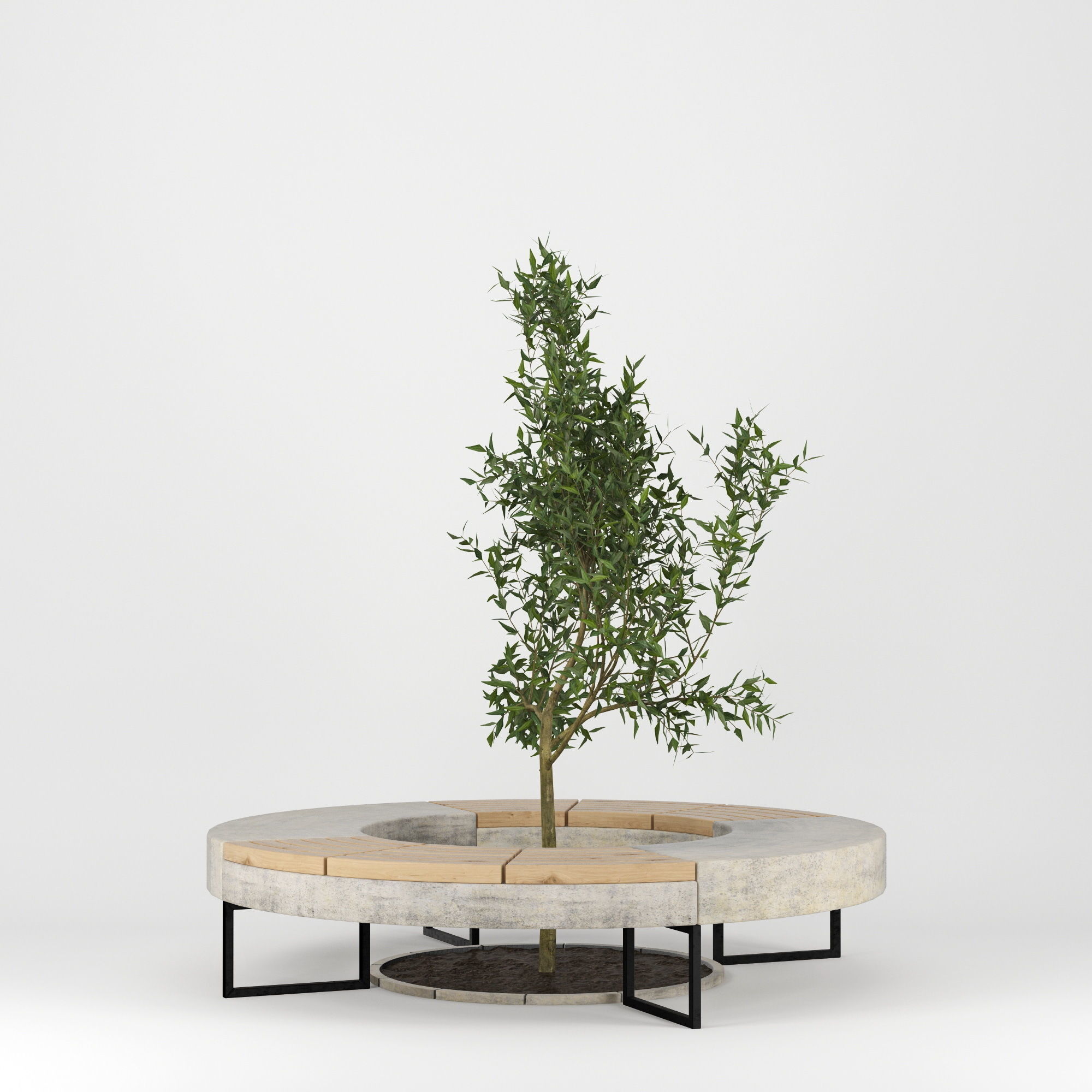 Tree Flowerbed 3D model_3