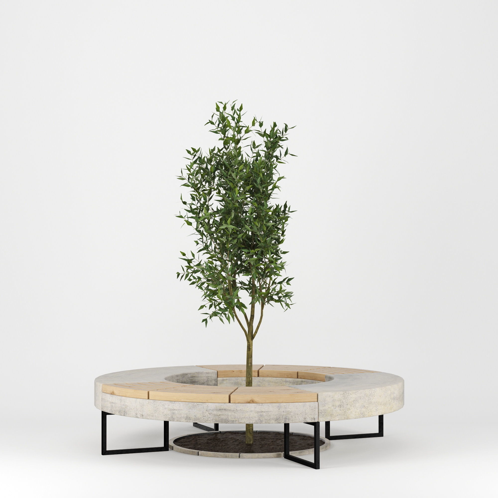 Tree Flowerbed 3D model_2