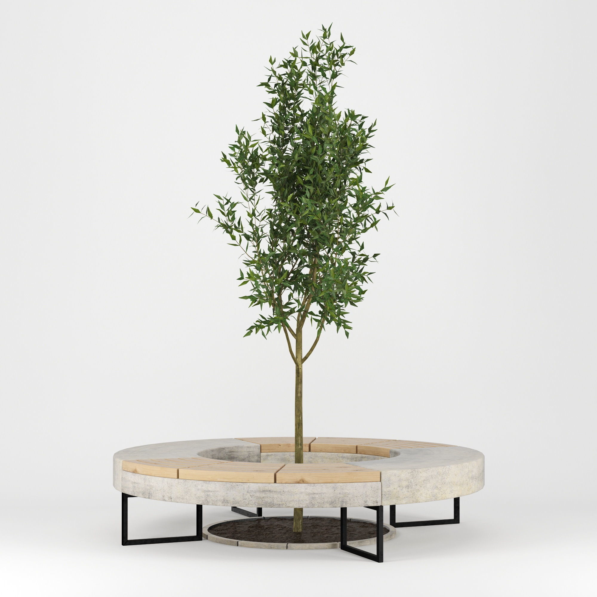 Tree Flowerbed 3D model_1