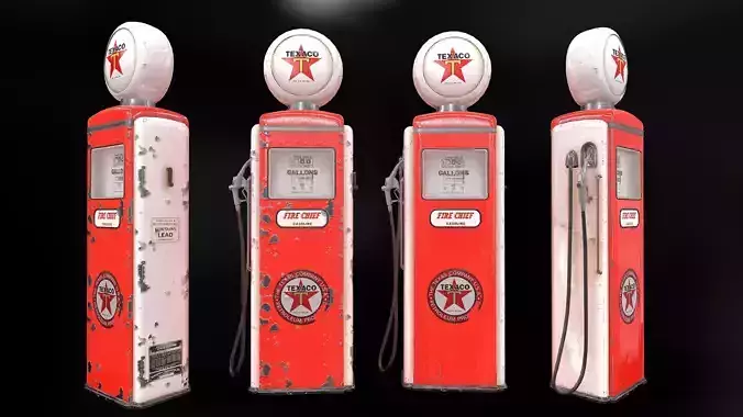 Gas pump Low-poly 3D model