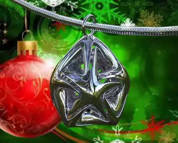 X-MAS GRAVITY LINKED STAR PENDANT SILVER 3D print model