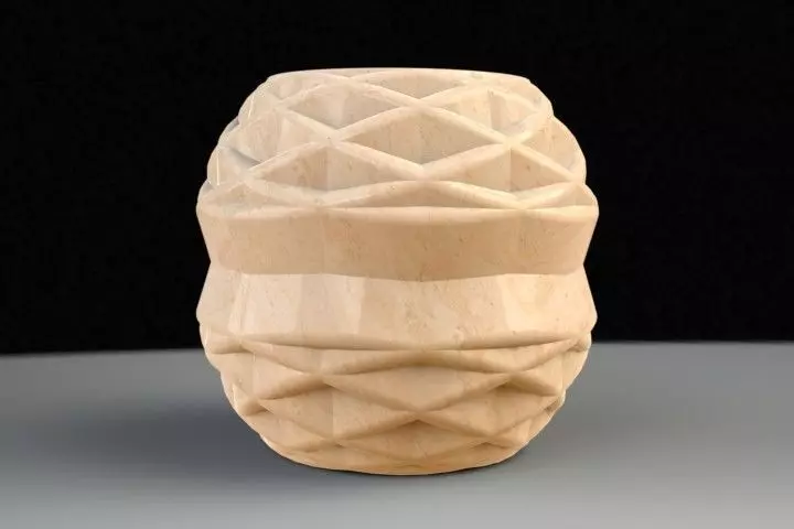 Lampshade wooden vase with geometric patterns 3D print model_0