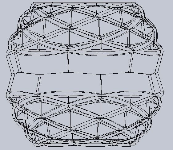 Lampshade wooden vase with geometric patterns 3D print model_2