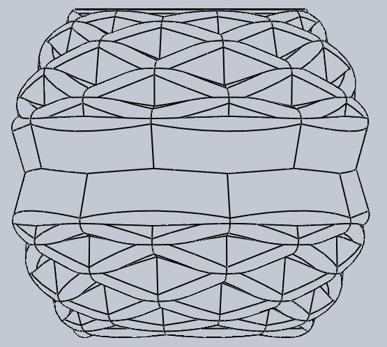 Lampshade wooden vase with geometric patterns 3D print model_3