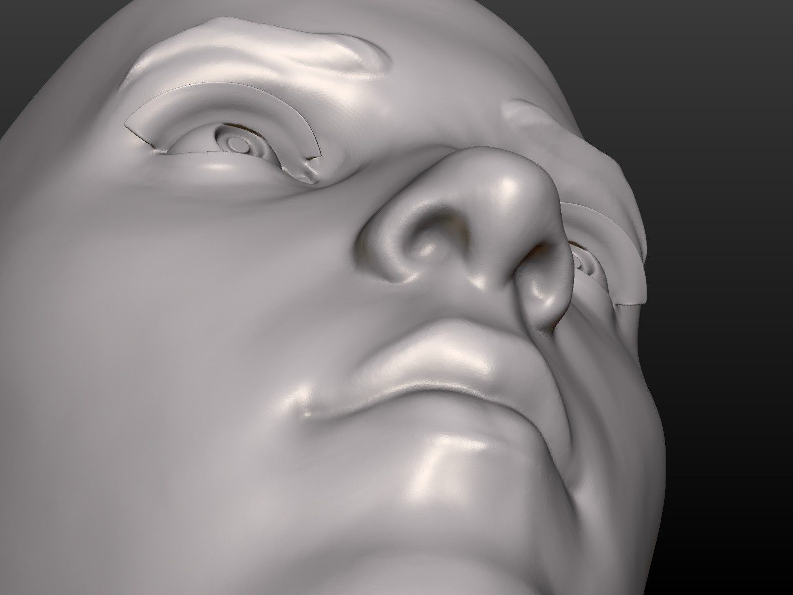 Young woman head 3D print model_17