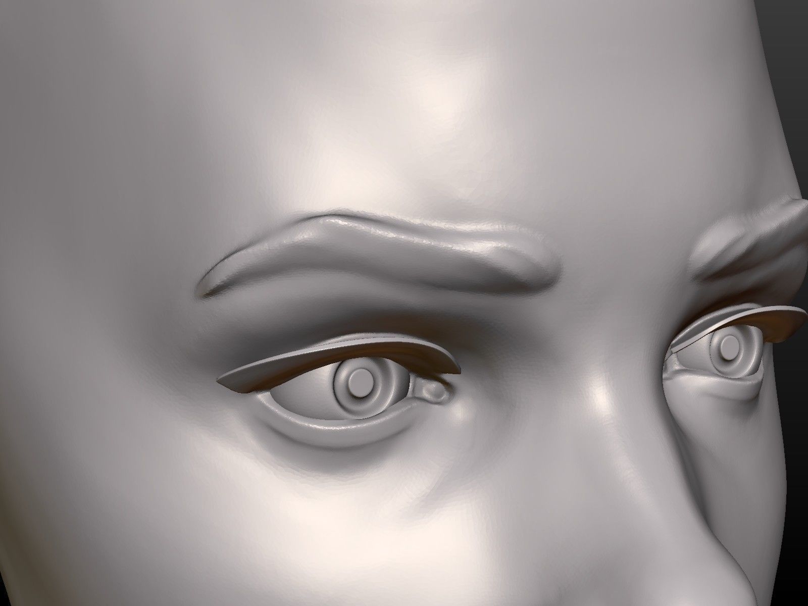 Young woman head 3D print model_15