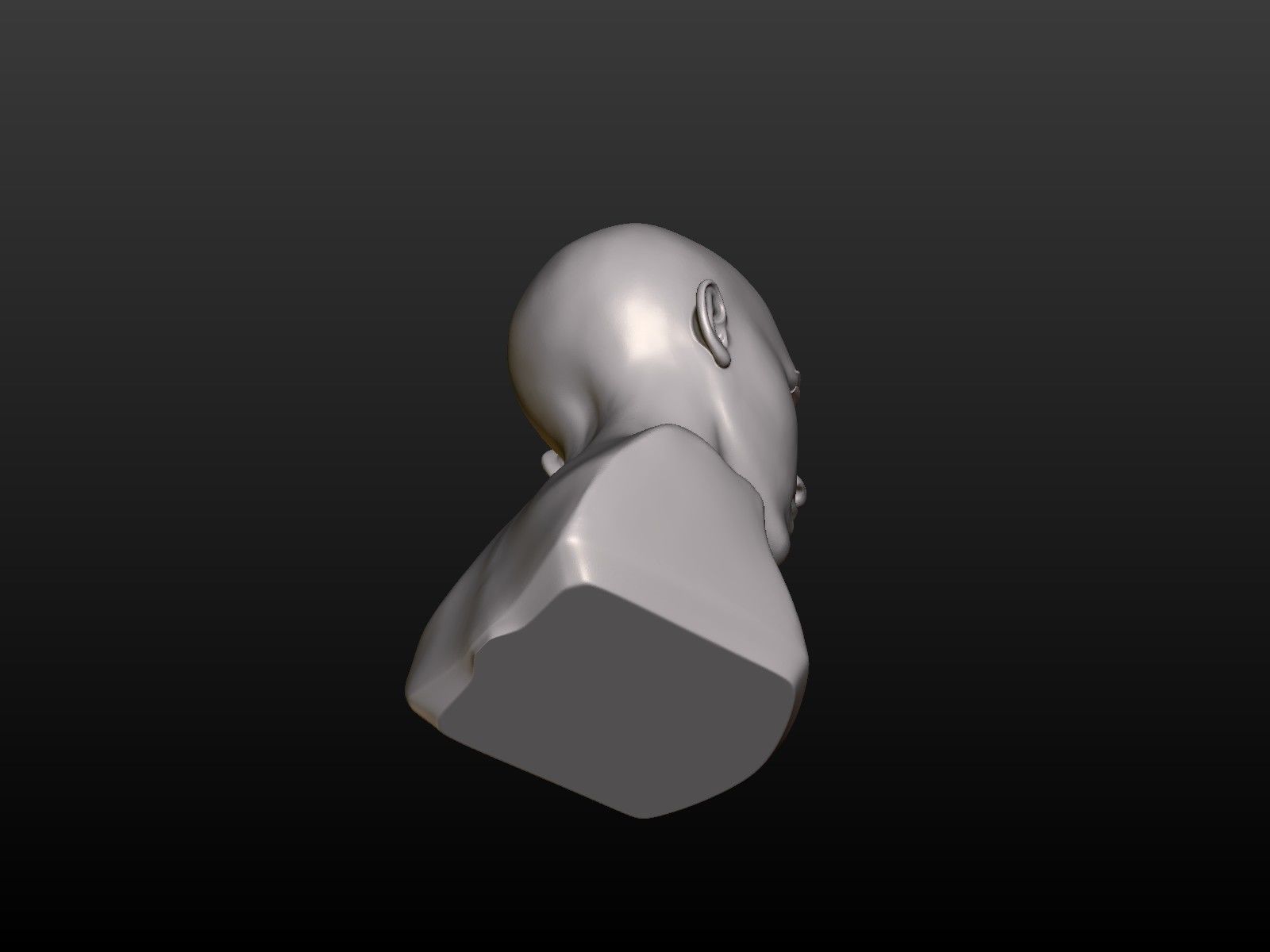 Young woman head 3D print model_12