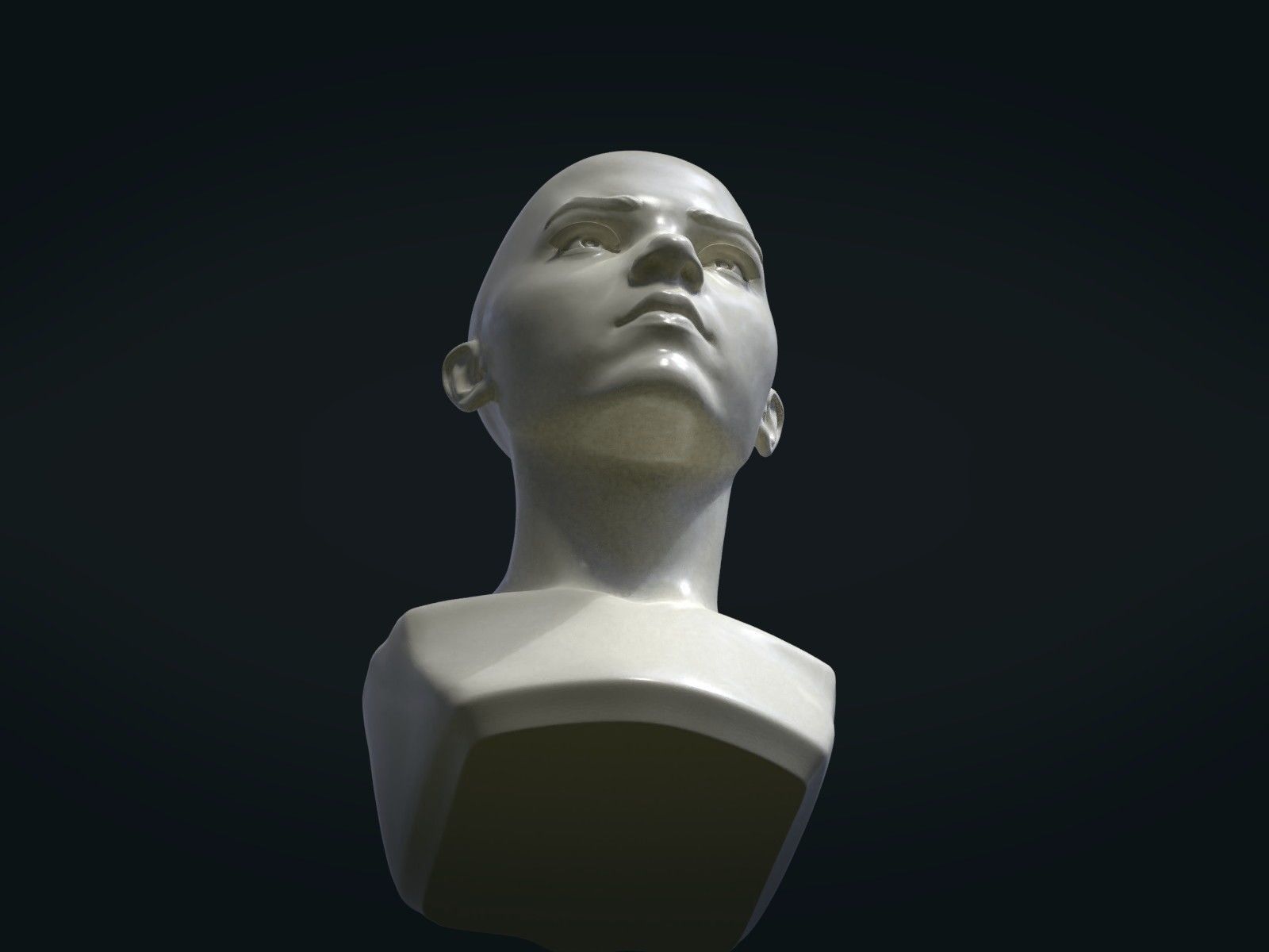 Young woman head 3D print model_2