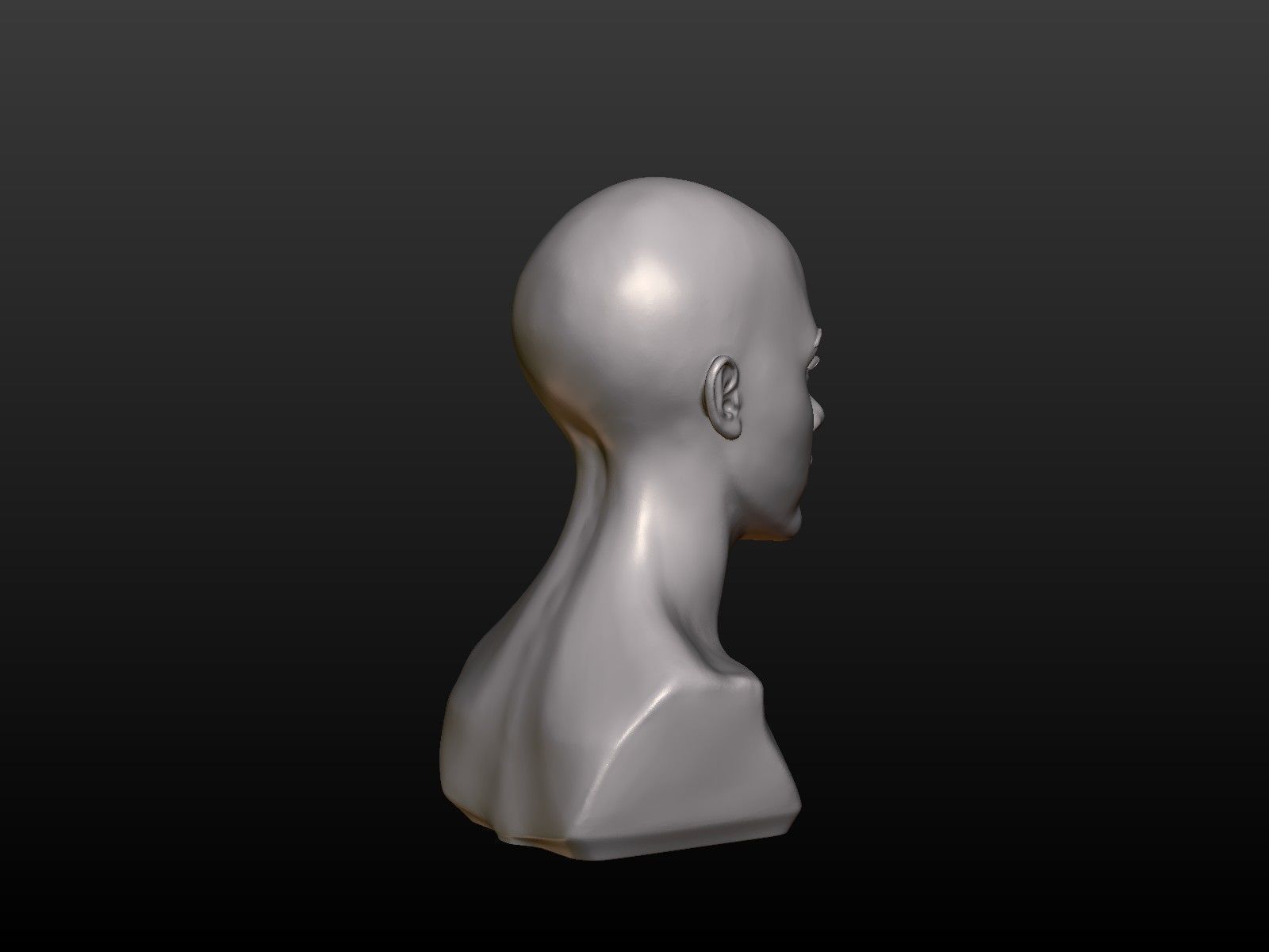 Young woman head 3D print model_9