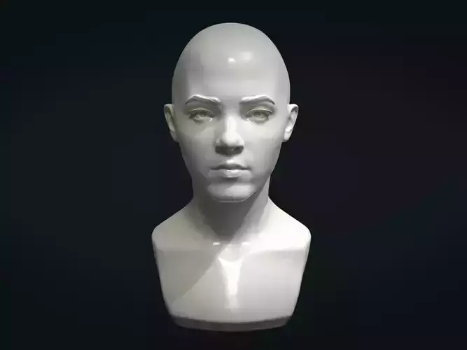Young woman head 3D print model