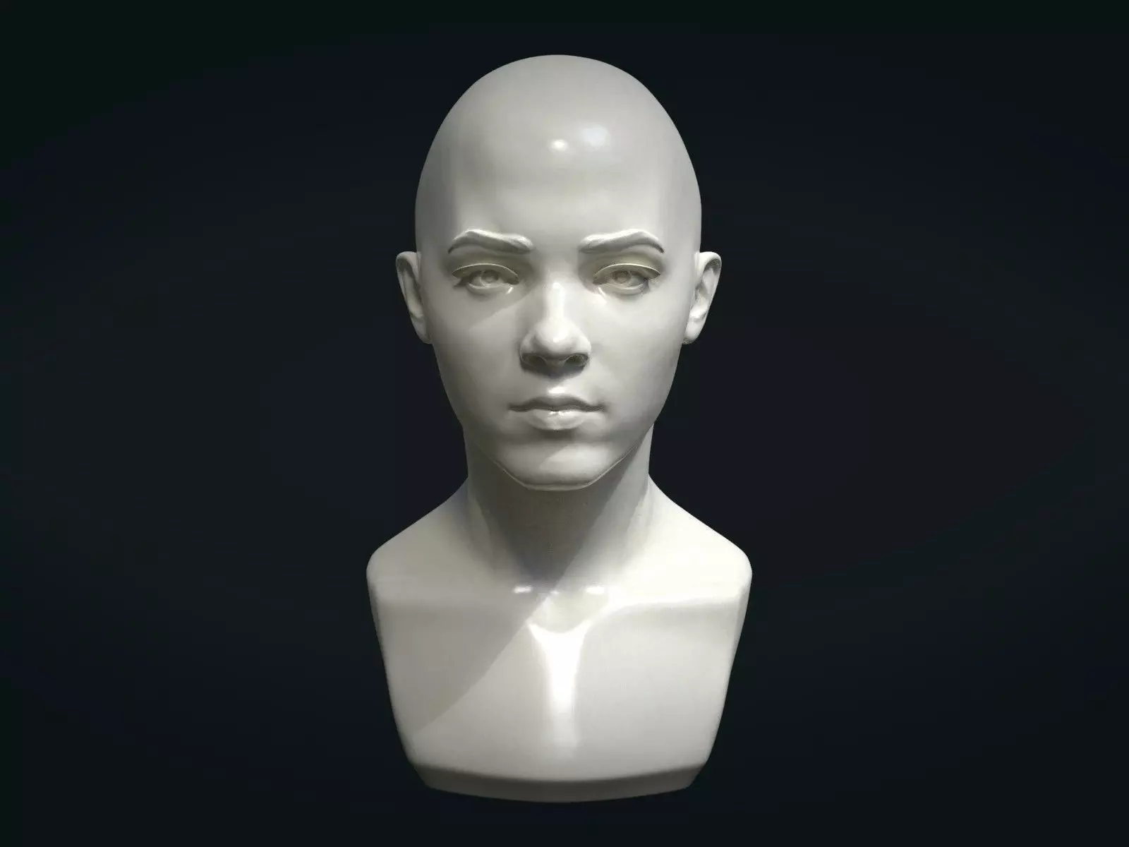 Young woman head 3D print model_0