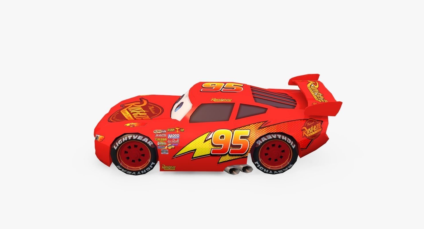 Lightning Mcqueen Low Poly Low-poly 3D model_8