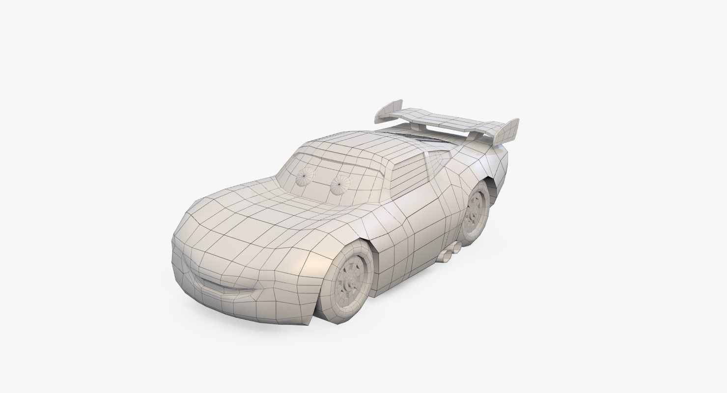 Lightning Mcqueen Low Poly Low-poly 3D model_9