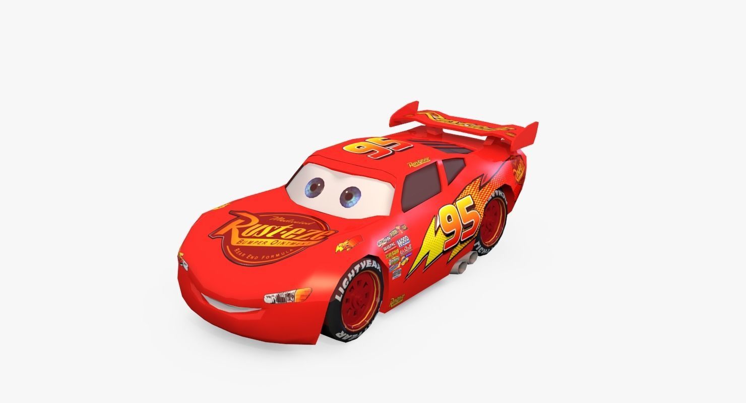 Lightning Mcqueen Low Poly Low-poly 3D model_2