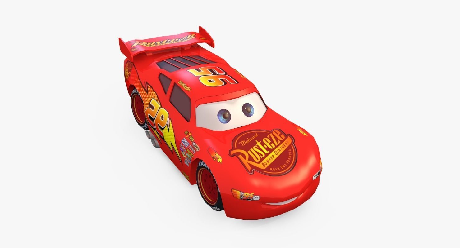 Lightning Mcqueen Low Poly Low-poly 3D model_7
