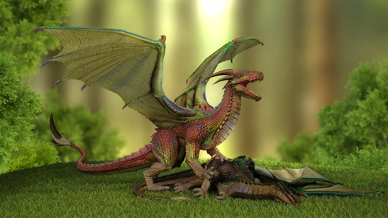 Fantasy Dragon Low-poly 3D model