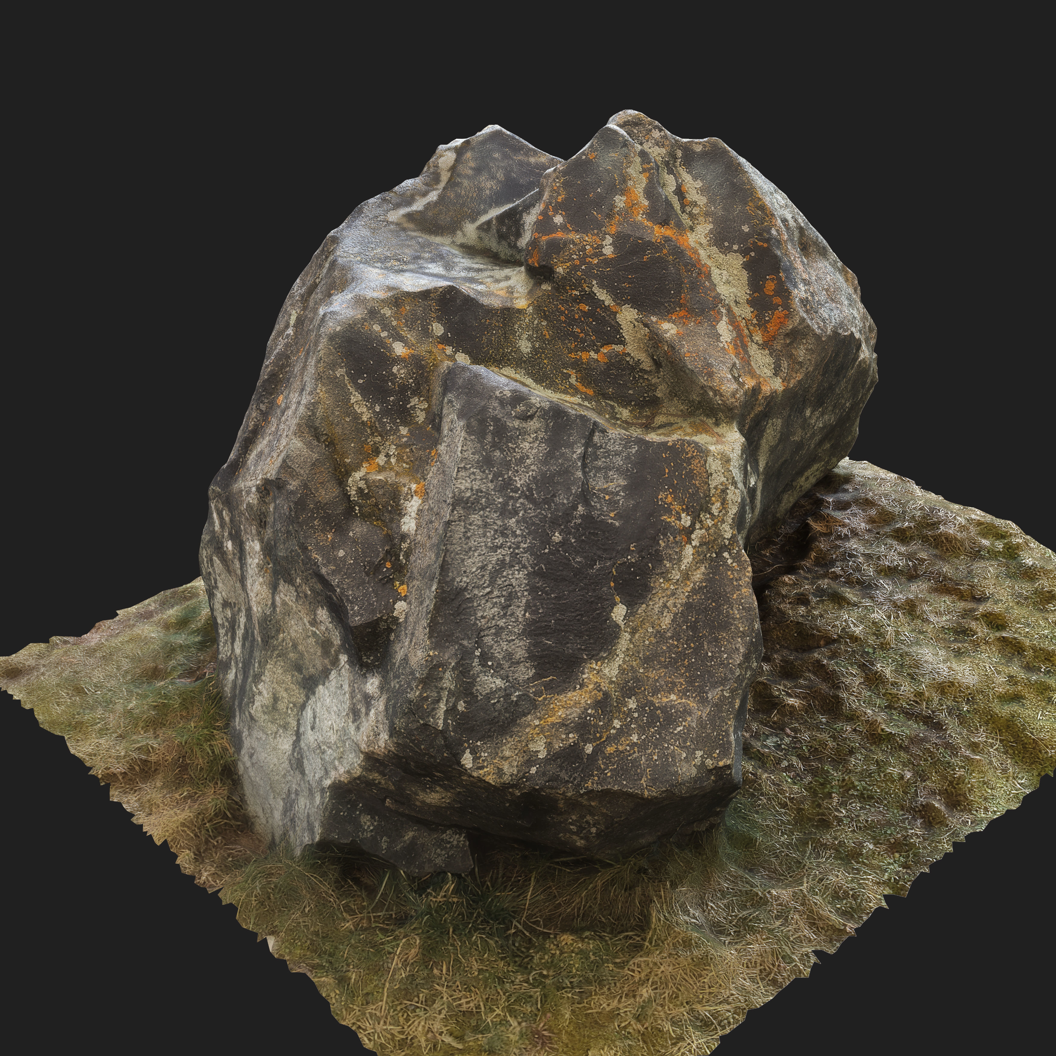 Realistic Scanned Mossy Rock 3d Model 3D model_1