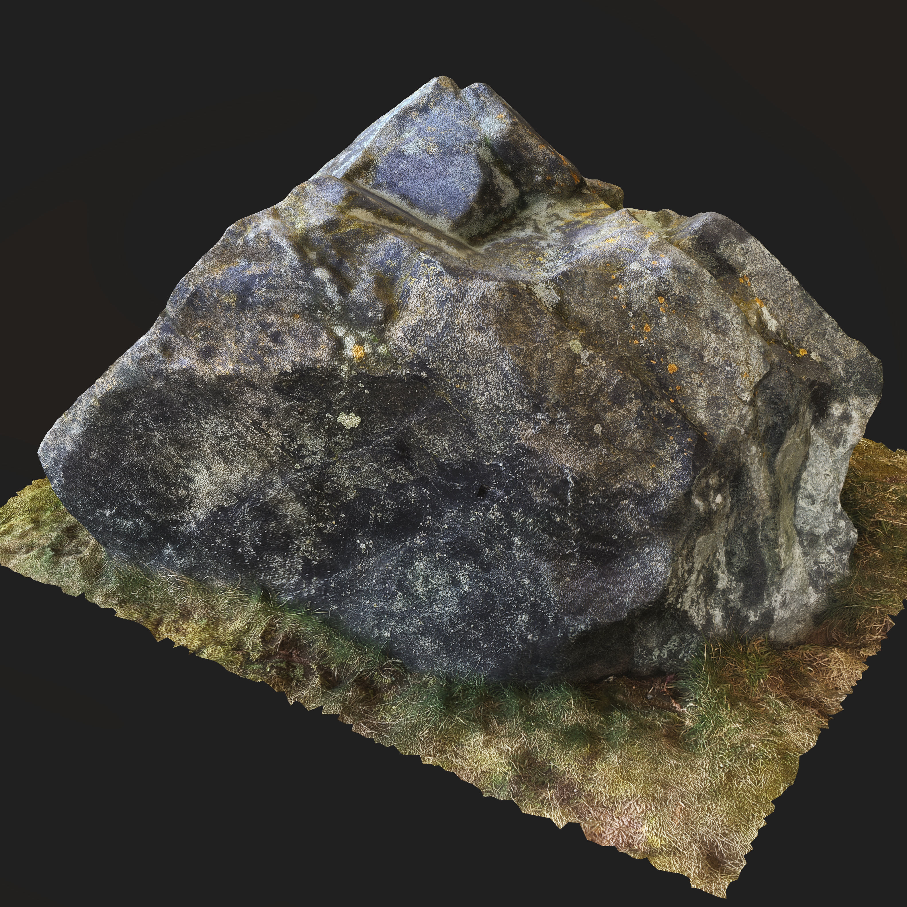 Realistic Scanned Mossy Rock 3d Model 3D model_2
