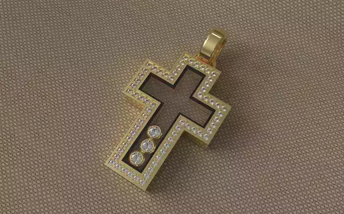 Cross with glasses and diamonds