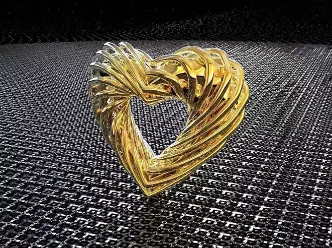 BRO CURVE HEART PENDANT 3D print model