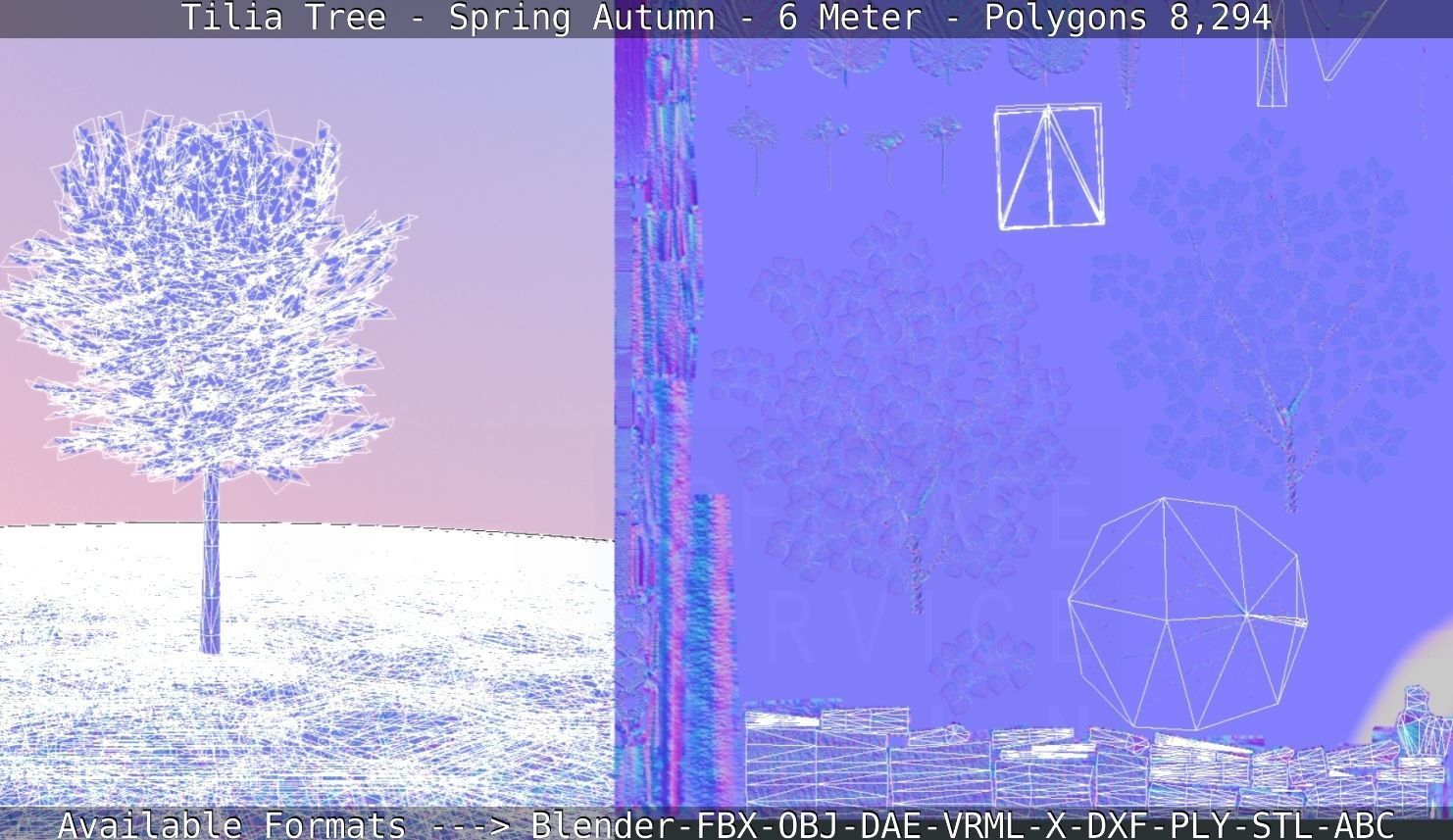 Tilia Tree - 6 Meter - Autumn  Low-poly 3D model_3