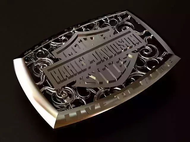 Harley Davidson Silver Belt Buckle 3D print model